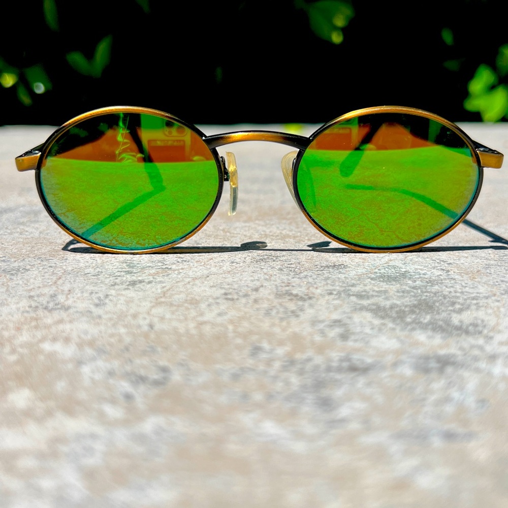 Rare Revo 962 010 Oval Green Mirror Sunglasses